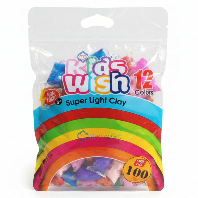 Kids Wish 12 Color Super Light Clay 100 Pcs Online in Pakistan Madina Gift