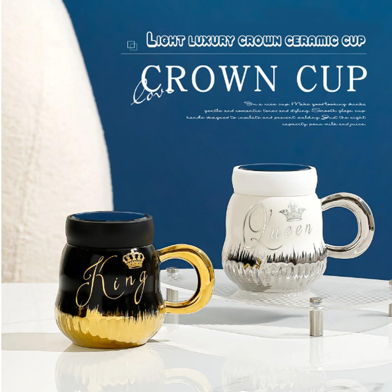 King & Queen Coffee Mug Set For Couples Madina Gift