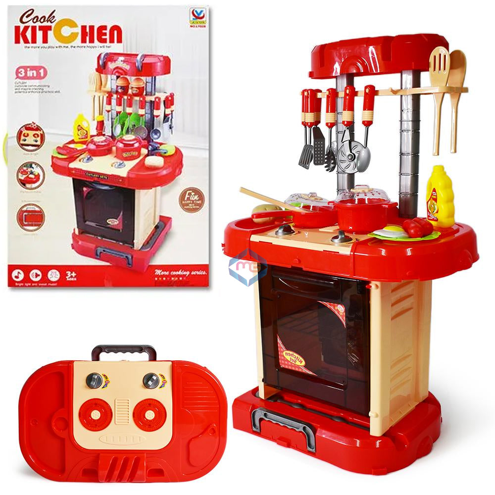 Cook Kitchen 3 in 1 Travel Suitcase Play Set - LY828 - Madina Gift