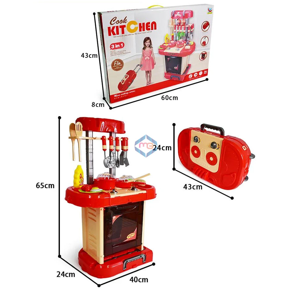 Cook Kitchen 3 in 1 Travel Suitcase Play Set - LY828 - Madina Gift