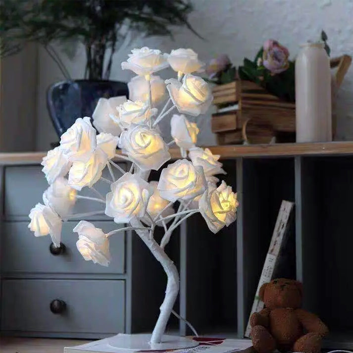 Rose Shimmer Tree LED Light Table Lamp - Electric Powered