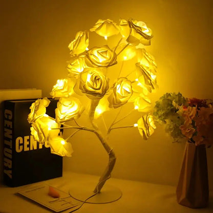 Rose Shimmer Tree LED Light Table Lamp - Electric Powered