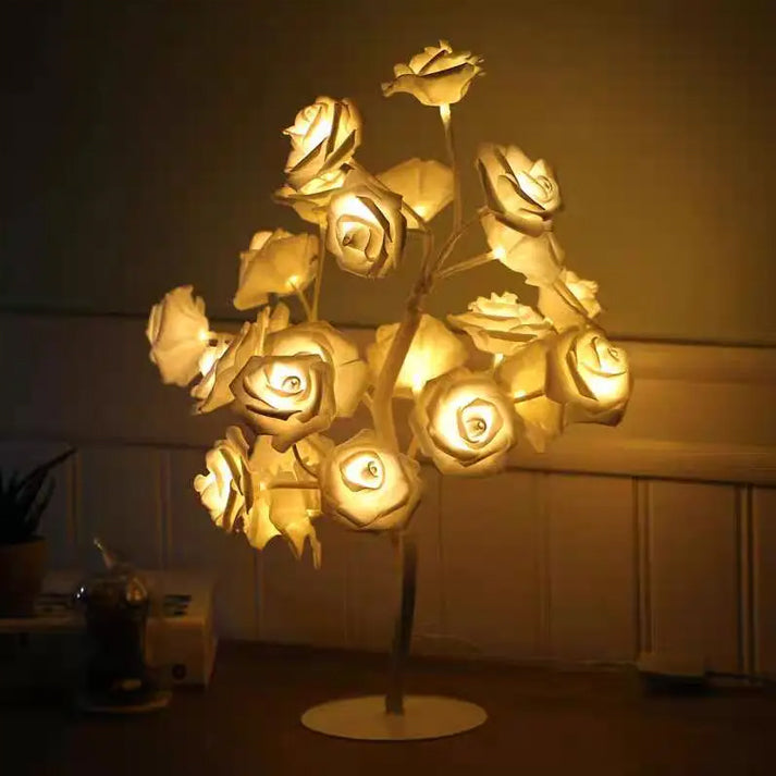 Rose Shimmer Tree LED Light Table Lamp - Electric Powered