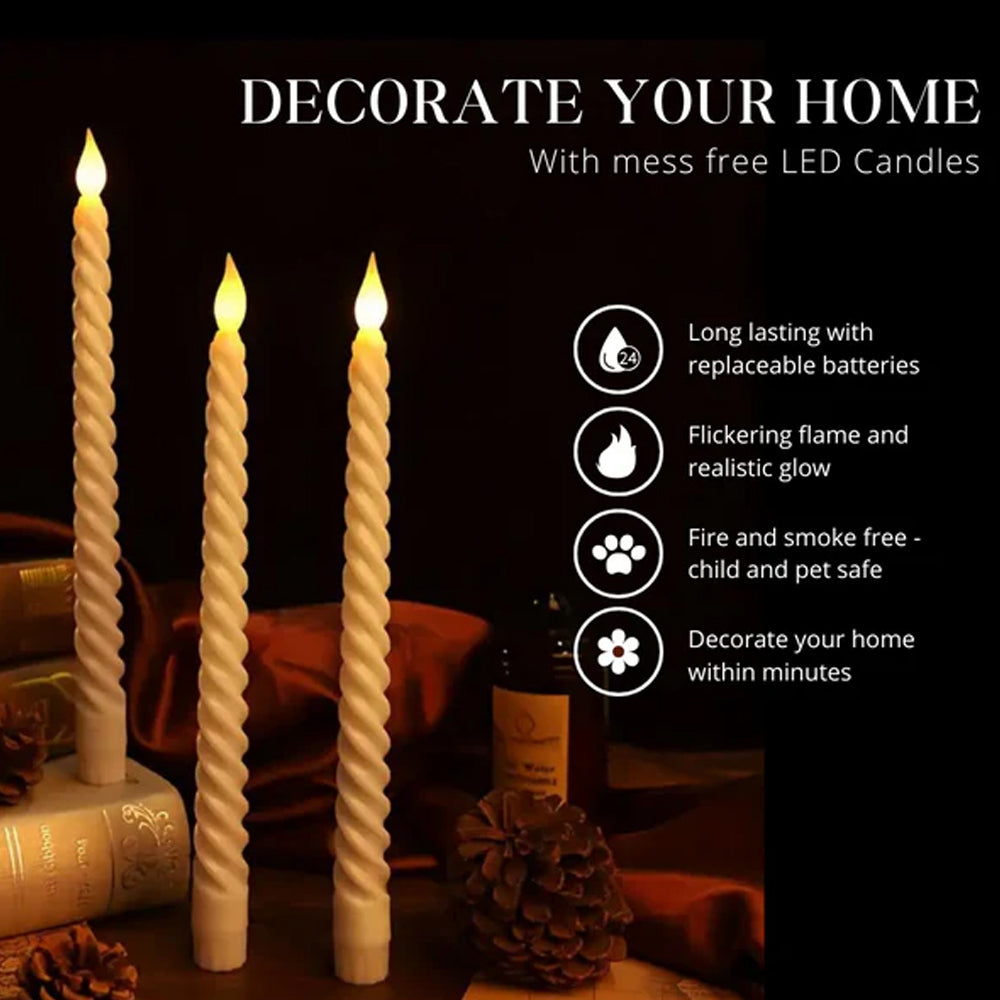 LED Smokeless Spiral Candle Battery Operated For Home Decor Madina Gift
