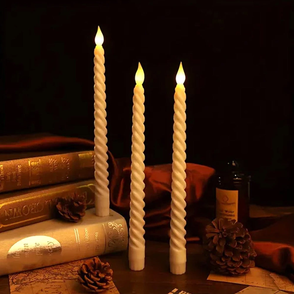 LED Smokeless Spiral Candle Battery Operated For Home Decor Madina Gift