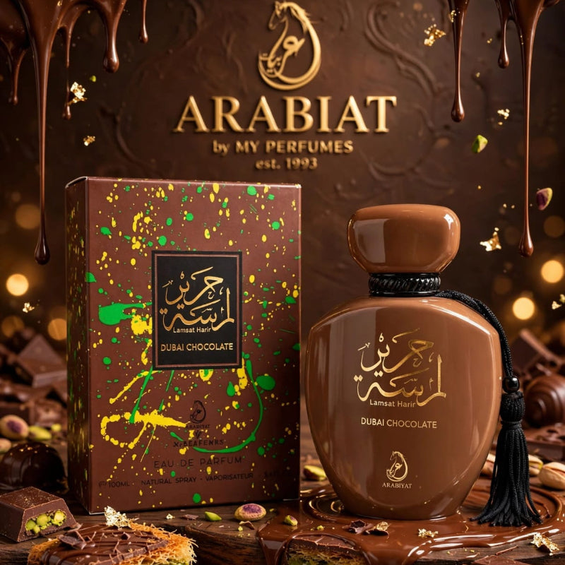 Lamsat Harir Dubai Chocolate Eau de Parfum 100 ML by Arabiyat My Perfumes Online in Karachi Pakistan Madina Gift