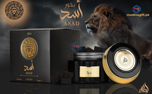 Introducing Asad Bakhoor - a luxurious 100 gram fragrance from Lattafa made in the UAE. Immerse yourself in its intoxicating blend of amber and woody notes, carefully crafted to create a rich and captivating scent experience. Elevate your senses with this exclusive and sophisticated fragrance.