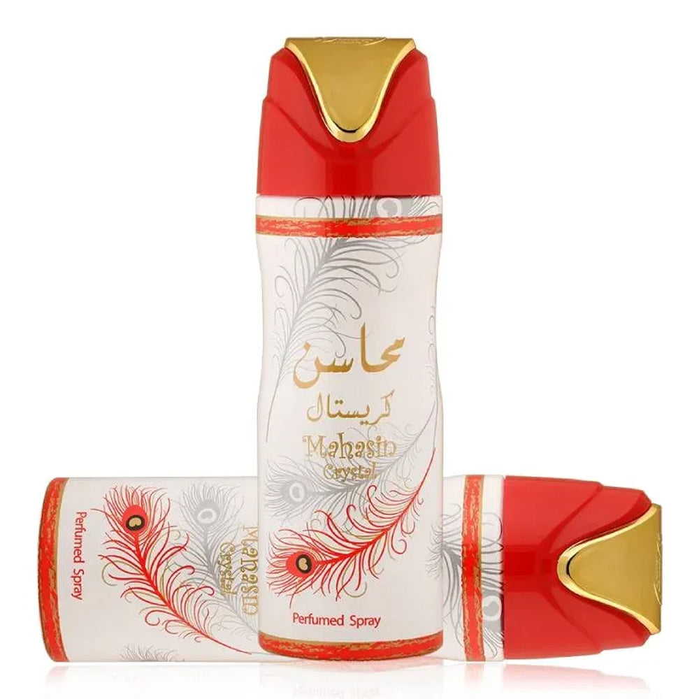 Lattafa Mahasin Crystal 200 ML Body Spray For Women Madina Gift