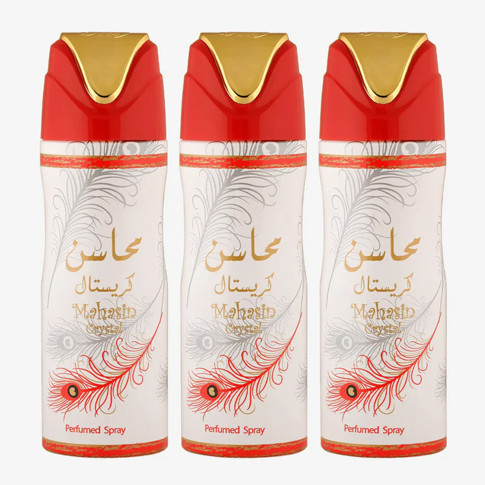 Lattafa Mahasin Crystal 200 ML Body Spray For Women Madina Gift