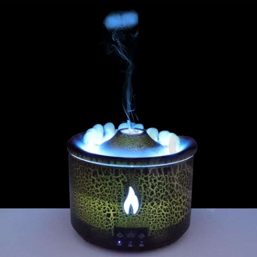 Volcano Diffuser - the ultimate addition to your space! With its stunning fogging feature, it's sure to leave everyone in awe. Perfect for your home, office, yoga, gym and study sessions, or even as a thoughtful gift for your loved ones. Get yours now and experience the magic of the Flame Diffuser! madina gift