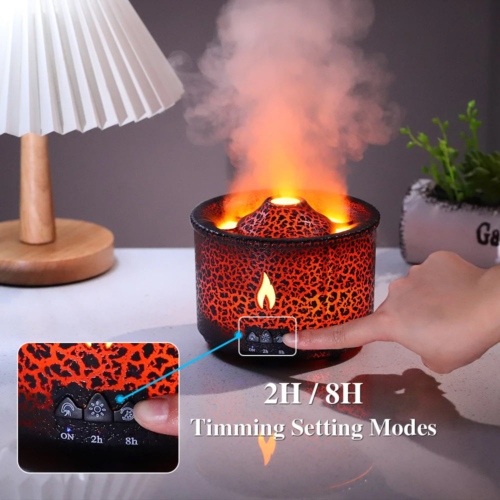 Volcano Diffuser - the ultimate addition to your space! With its stunning fogging feature, it's sure to leave everyone in awe. Perfect for your home, office, yoga, gym and study sessions, or even as a thoughtful gift for your loved ones. Get yours now and experience the magic of the Flame Diffuser! madina gift