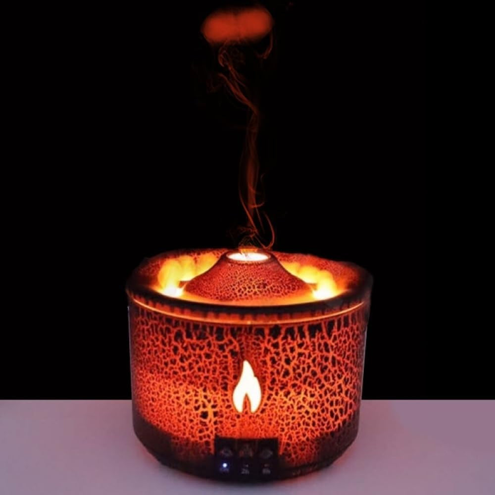 Volcano Diffuser - the ultimate addition to your space! With its stunning fogging feature, it's sure to leave everyone in awe. Perfect for your home, office, yoga, gym and study sessions, or even as a thoughtful gift for your loved ones. Get yours now and experience the magic of the Flame Diffuser! madina gift