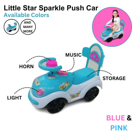 Little Star Sparkle Push Car For Kids - Madina Gift