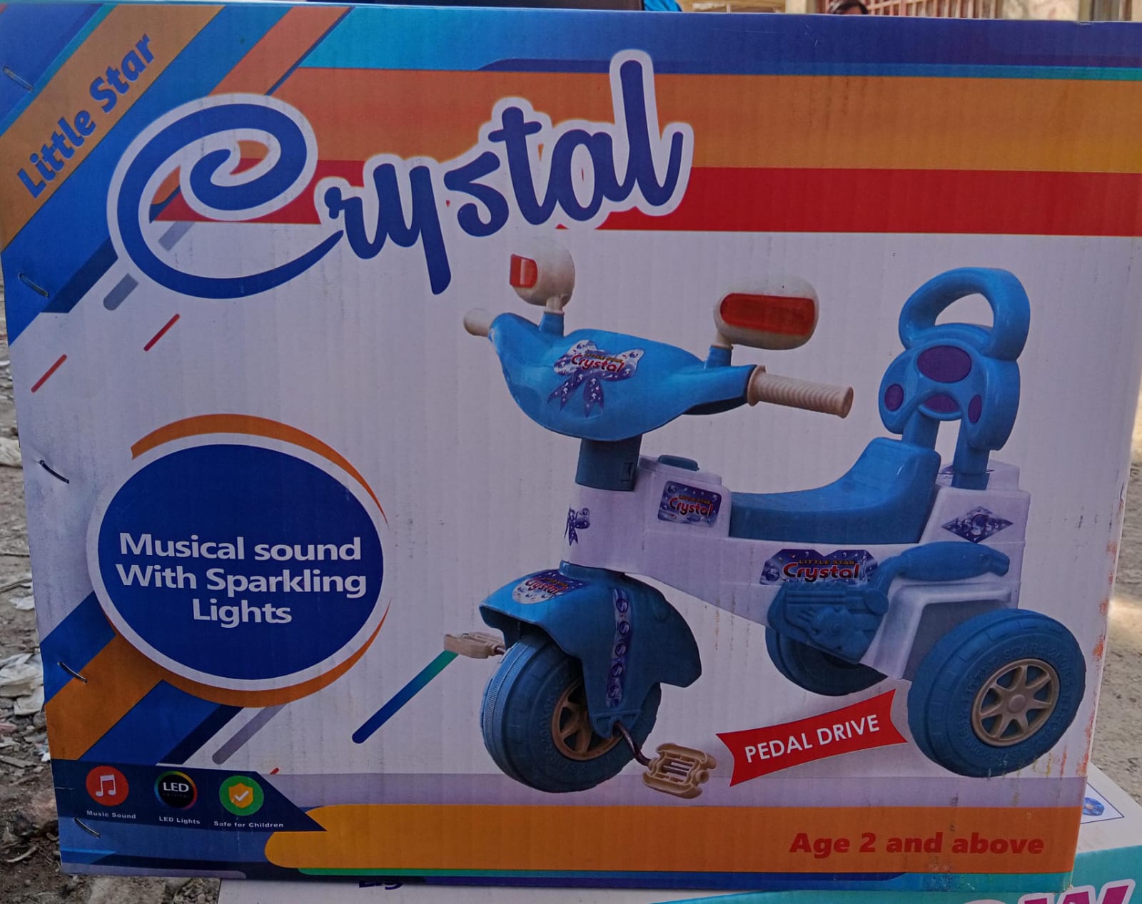 Little Star Crystal Tricycle With Light & Music Madina Gift Babar Market Landhi Karachi