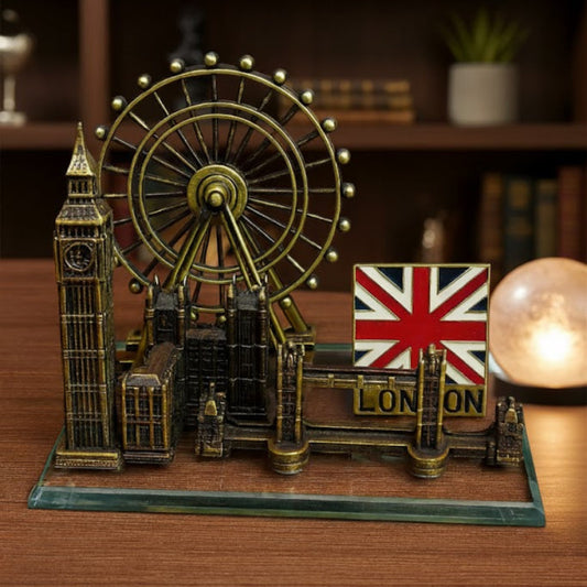 London Landmarks Metal Statue Bronze Tower Model with Crystal Base Madina Gift