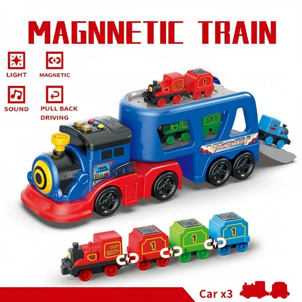 Magnetic Train with Transport Car & Storage Toy Set JP588-86 Online in Karachi Pakistan Madina Gift