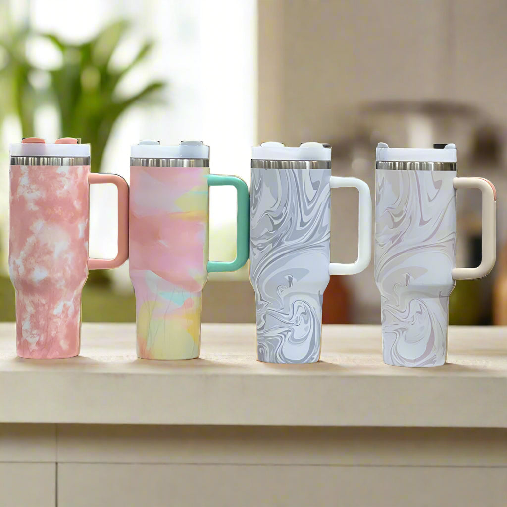 Stanley Marble Vacuum Double Wall Thermal Travel Tumbler Stanley Quencher H2.0 Madina Gift