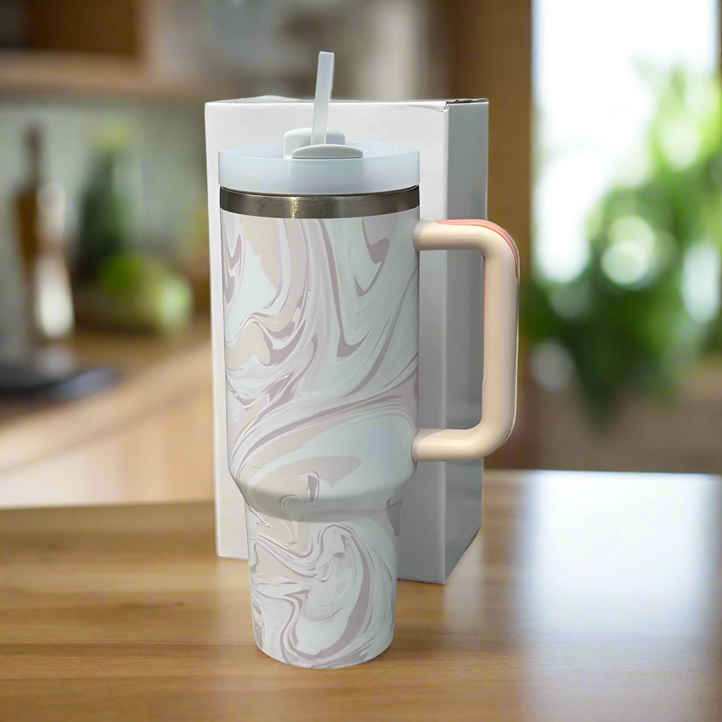 Stanley Marble Vacuum Double Wall Thermal Travel Tumbler Stanley Quencher H2.0 Madina Gift