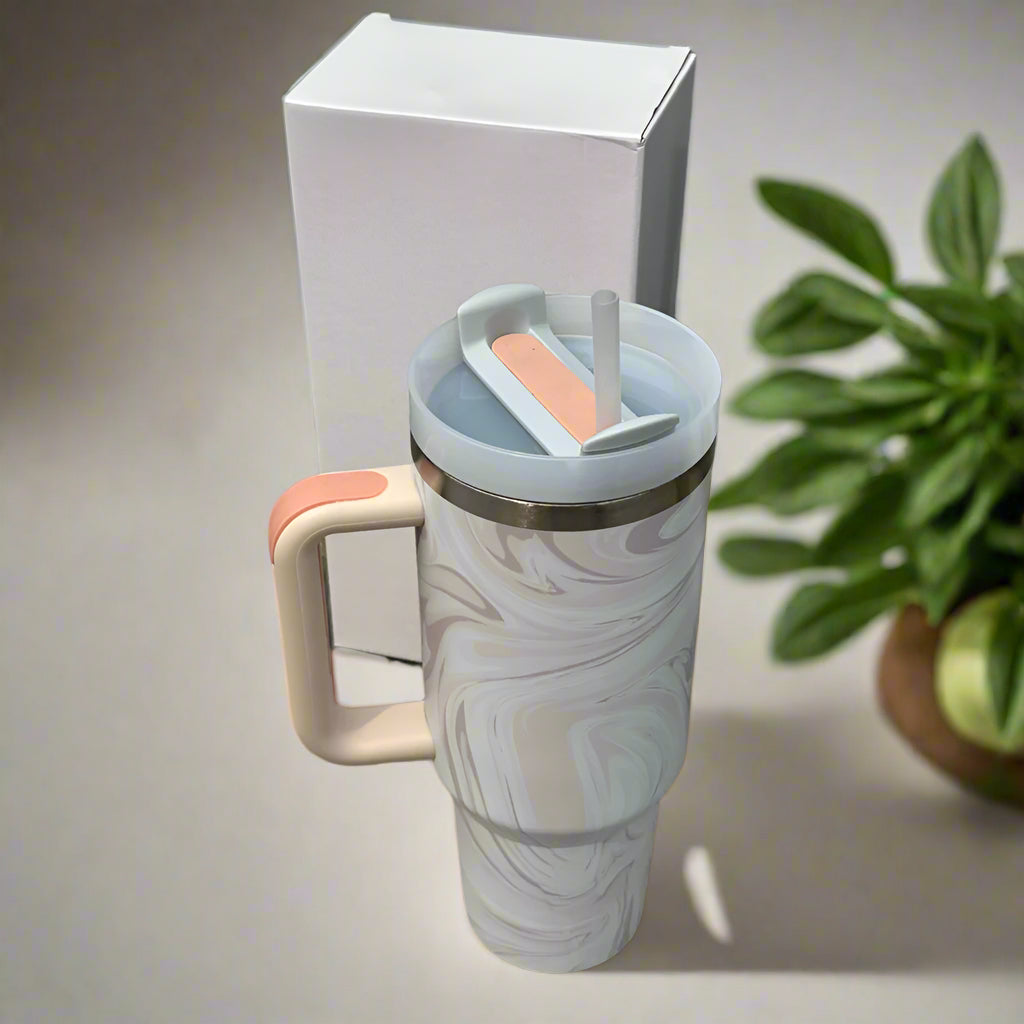 Stanley Marble Vacuum Double Wall Thermal Travel Tumbler Stanley Quencher H2.0 Madina Gift