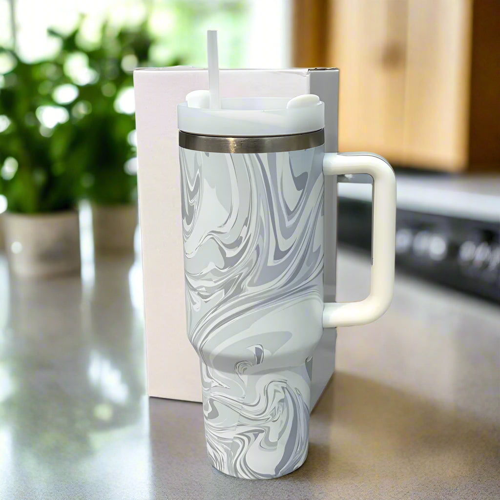 Stanley Marble Vacuum Double Wall Thermal Travel Tumbler Stanley Quencher H2.0 Madina Gift