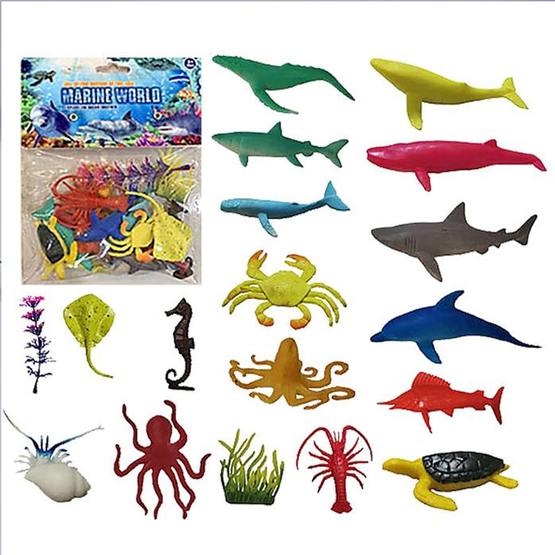 Marine World Sea Animals Toy Set HY666-17 - 14 Pcs - Madina Gift