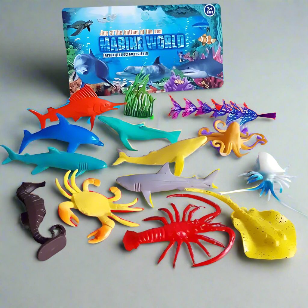 Marine World Sea Animals Toy Set HY666-17 - 14 Pcs - Madina Gift