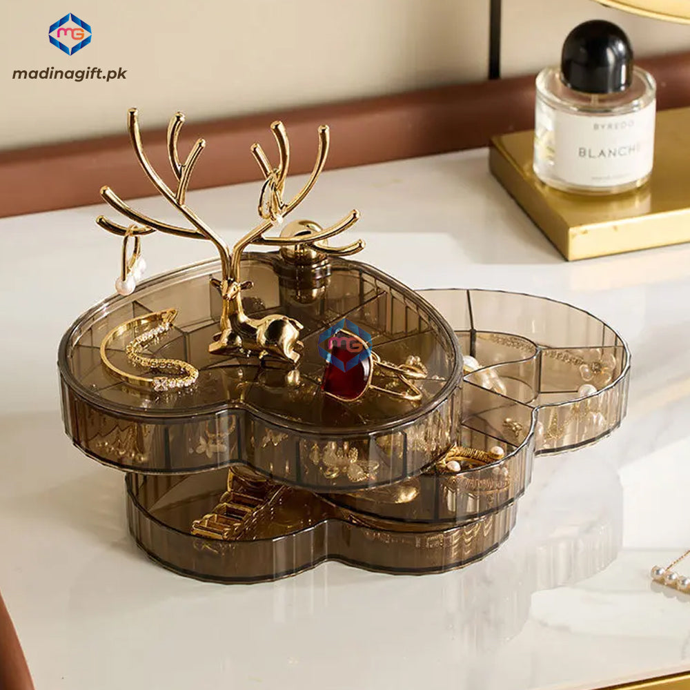 Deer Heart Shaped 3 Layers Jewelry Organizer - Madina Gift