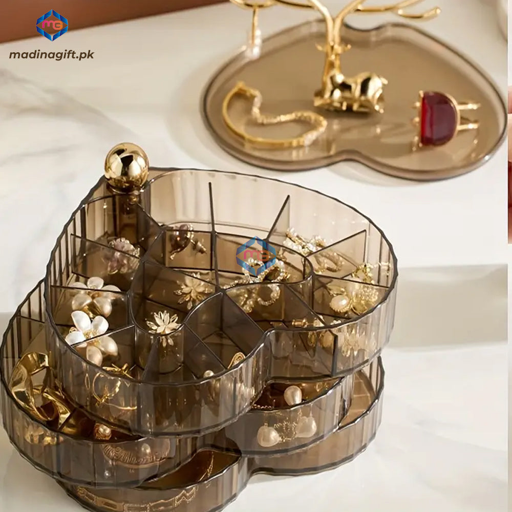 Deer Heart Shaped 3 Layers Jewelry Organizer - Madina Gift