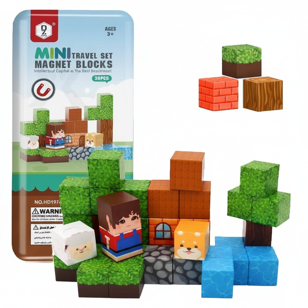 Minecraft Magnetic Building Blocks 38 Pcs Set Online in Karachi Pakistan madinagift.pk HD197A