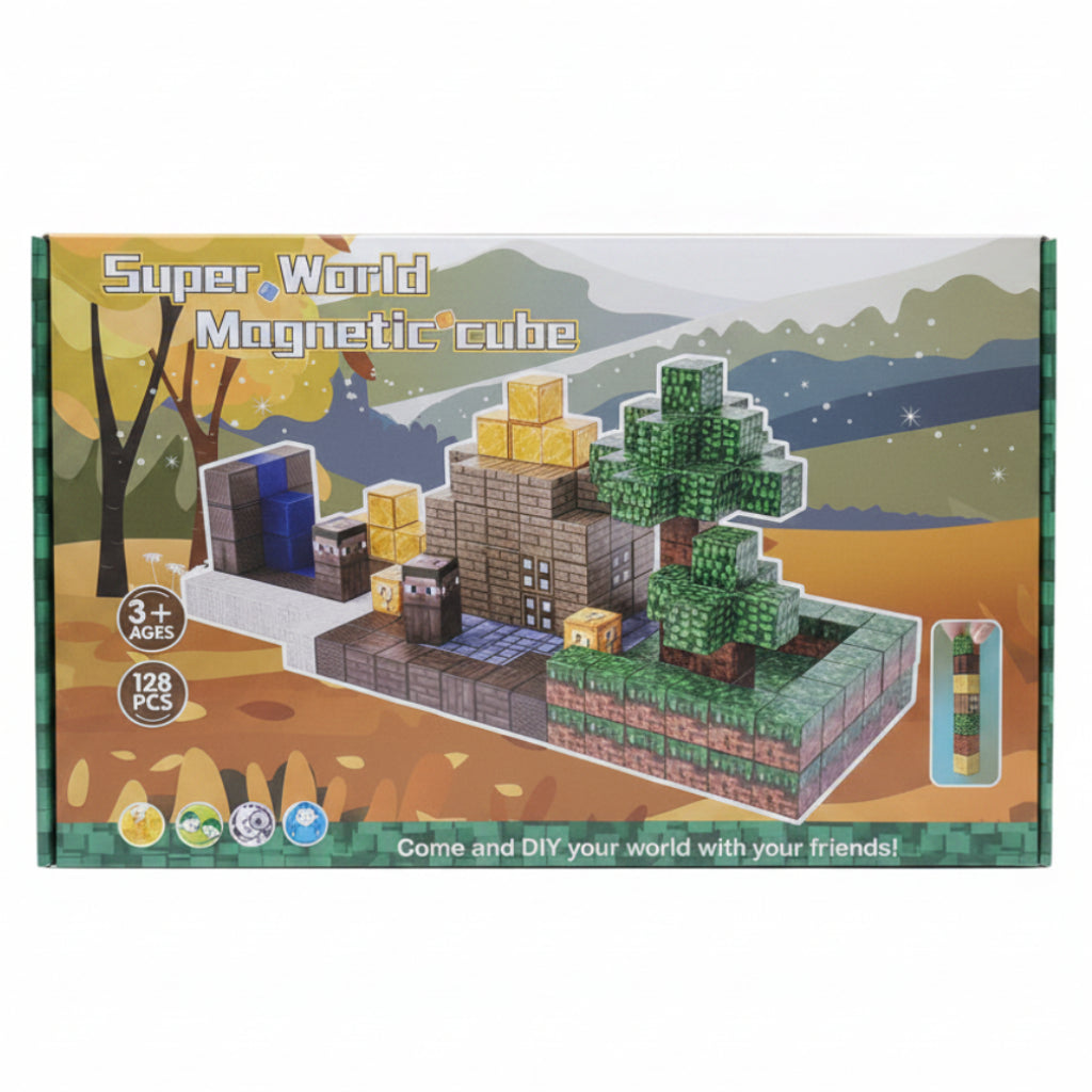 Minecraft Super World XC-B46 Magnetic Building Blocks 128 Pcs Set Online in Pakistan Madina Gift