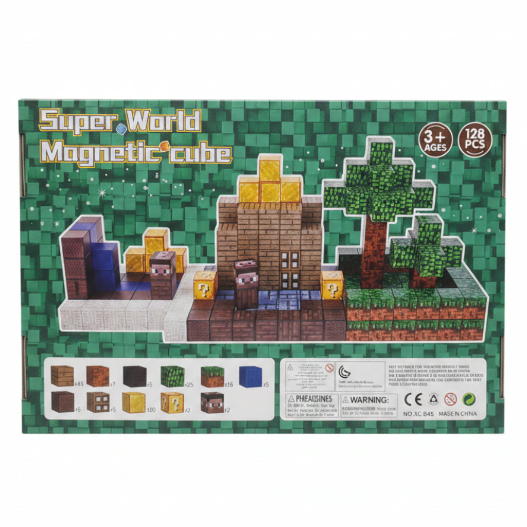 Minecraft Super World XC-B46 Magnetic Building Blocks 128 Pcs Set Online in Pakistan Madina Gift