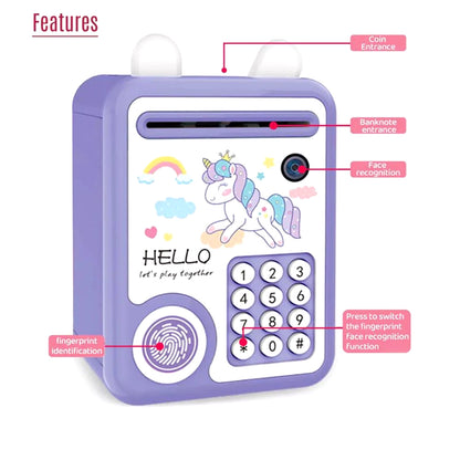 Mini Unicorn ATM Bank With Fingerprint Lock & Music - 5928-1