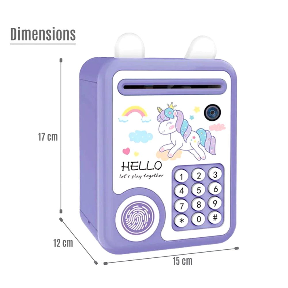 Mini Unicorn ATM Bank With Fingerprint Lock & Music - 5928-1