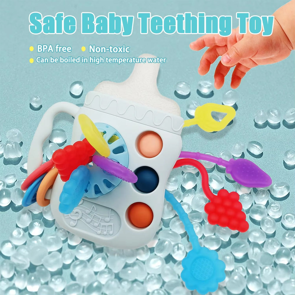 0257-1 Buy Cute Milk Bottle Shape Sensory Teething Toys For Toddlers - Madina Gift