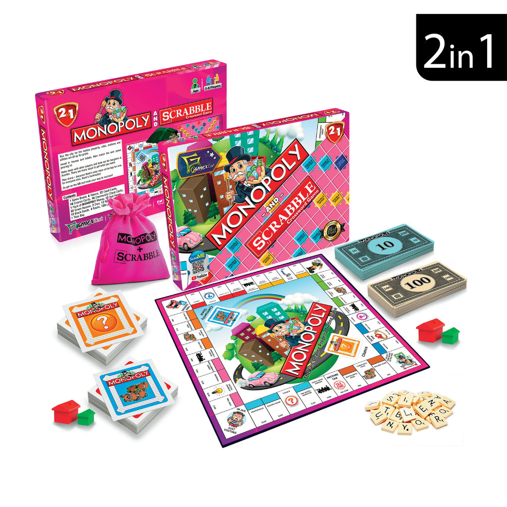 Monopoly & Scrabble 2 in 1 Wooden Board Game Online in Karachi Pakistan madinagift.pk
