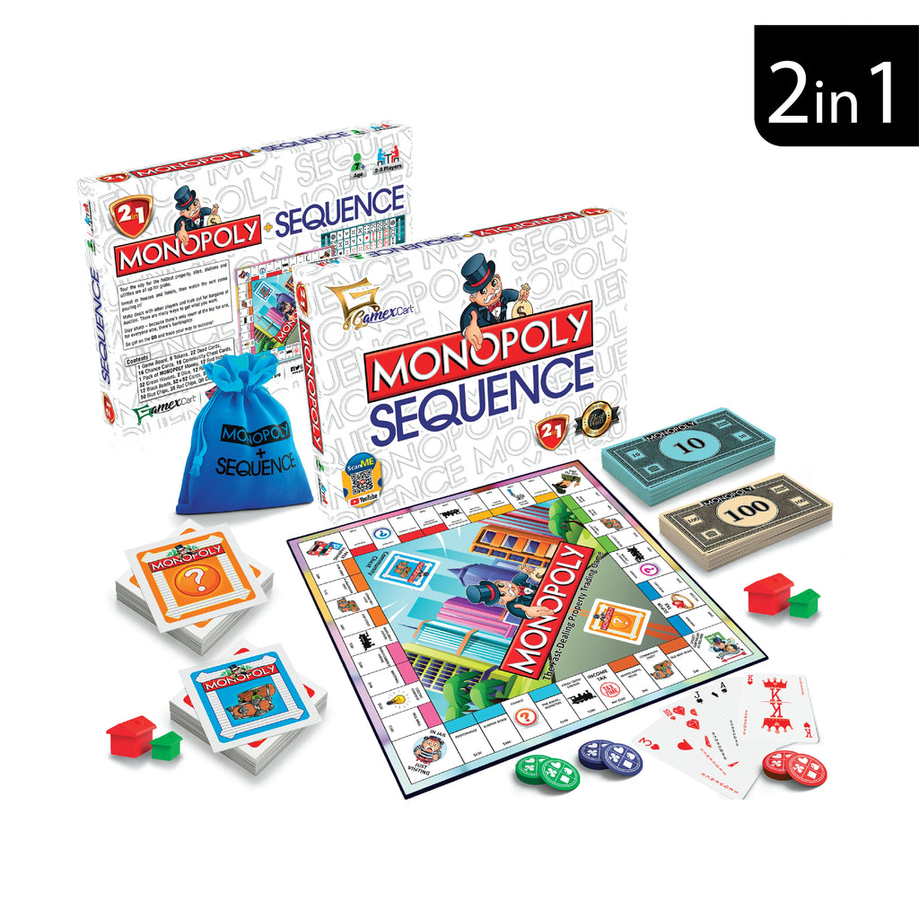 Monopoly & Sequence 2 in 1 Board Game Online in Karachi Pakistan madinagift.pk