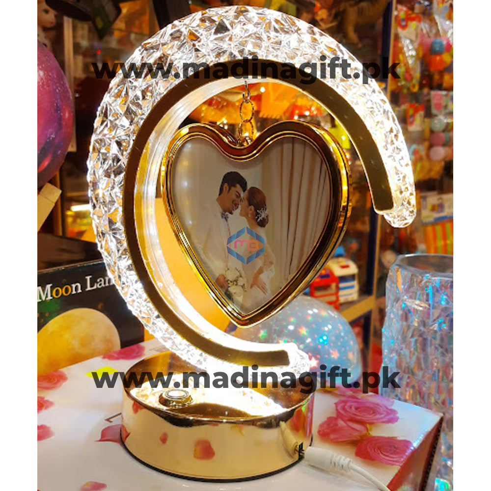 Crystal Moon LED Hanging Heart Photo Frame Lamp 3 Sequence Dimmer - Madina Gift