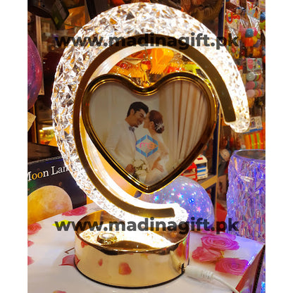 Crystal Moon LED Hanging Heart Photo Frame Lamp 3 Sequence Dimmer - Madina Gift