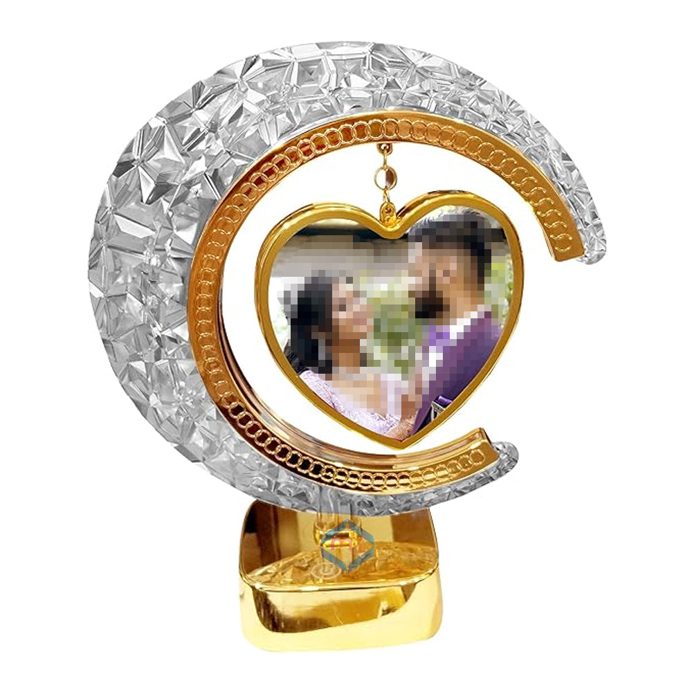 Crystal Moon LED Hanging Heart Photo Frame Lamp 3 Sequence Dimmer - Madina Gift