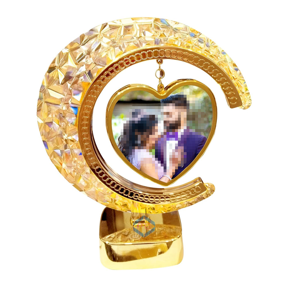 Crystal Moon LED Hanging Heart Photo Frame Lamp 3 Sequence Dimmer - Madina Gift