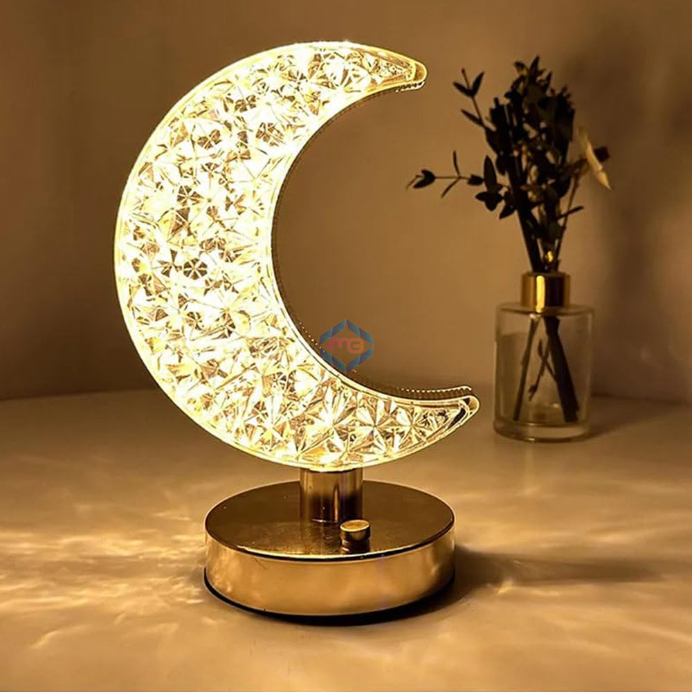 LED Crystal Moon Table Lamp