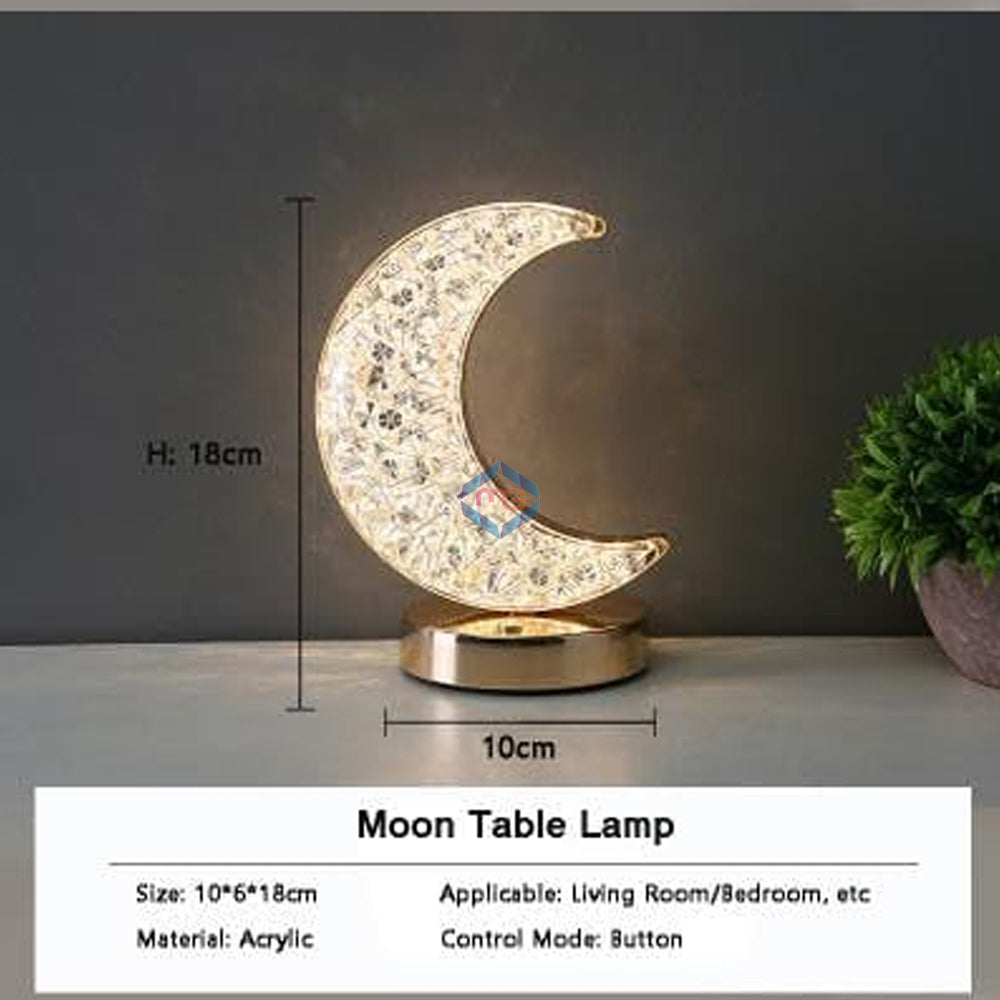 LED Crystal Moon Table Lamp