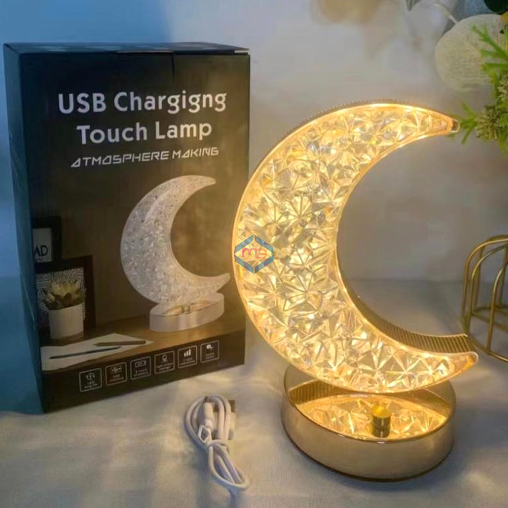 LED Crystal Moon Table Lamp