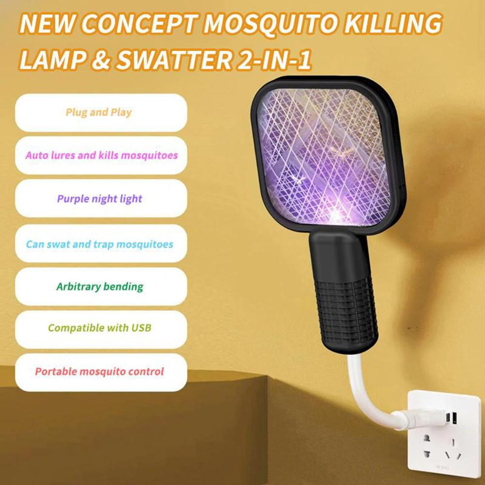 USB Powered Electric Mosquito Swatter Portable Handheld Fly Insect Killer Racquet - Madina Gift - www.madinagift.pk