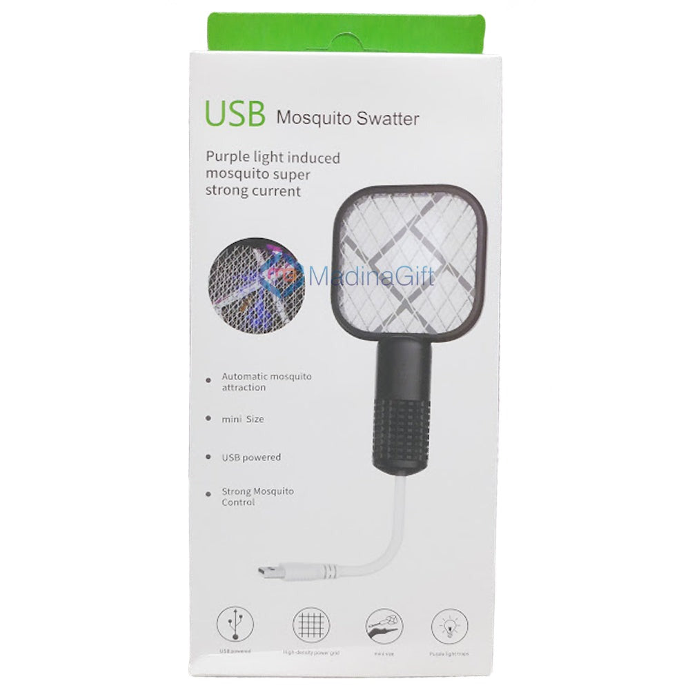 USB Powered Electric Mosquito Swatter Portable Handheld Fly Insect Killer Racquet - Madina Gift - www.madinagift.pk