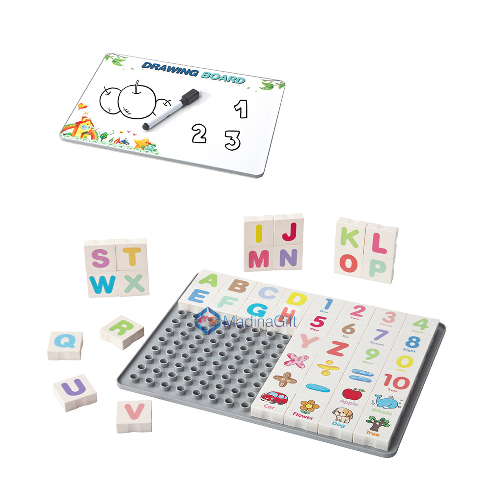 Numeric & Alphabet Puzzle Block with Drawing Board MC324 - Madina Gift