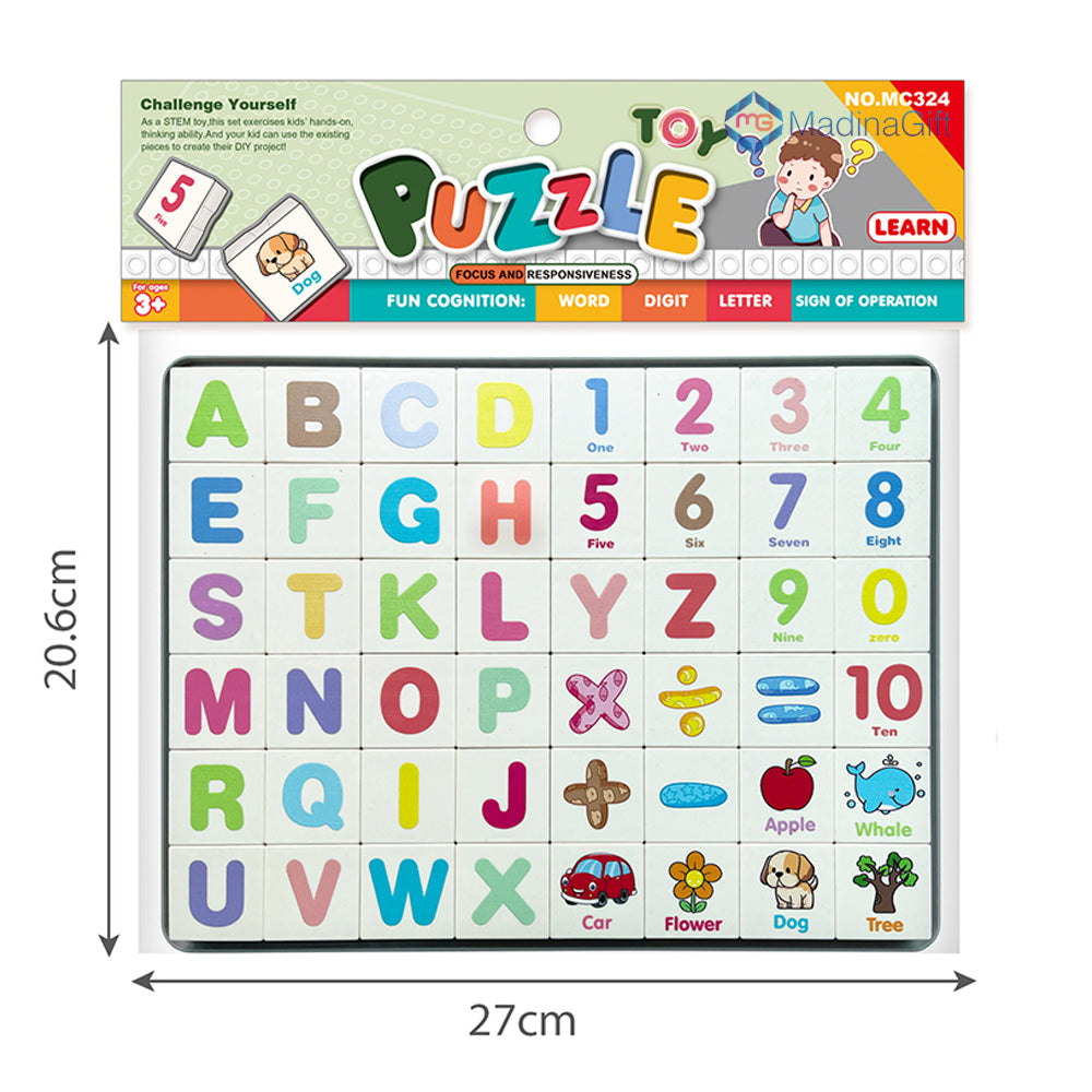 Numeric & Alphabet Puzzle Block with Drawing Board MC324 - Madina Gift