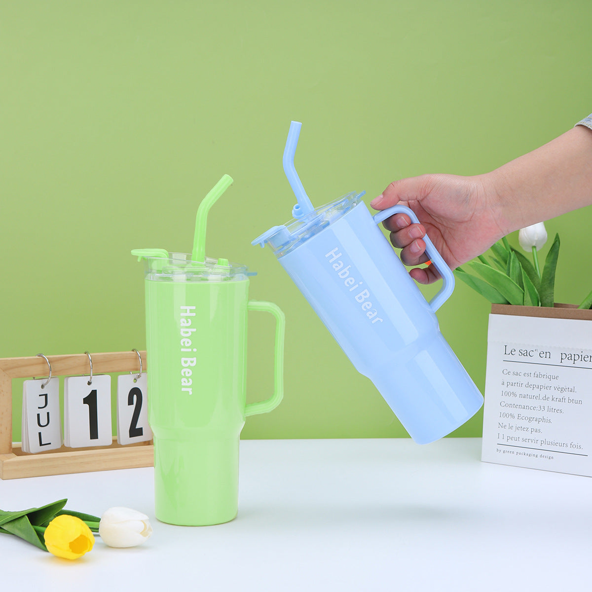 3Pcs Bottle Set With Straw