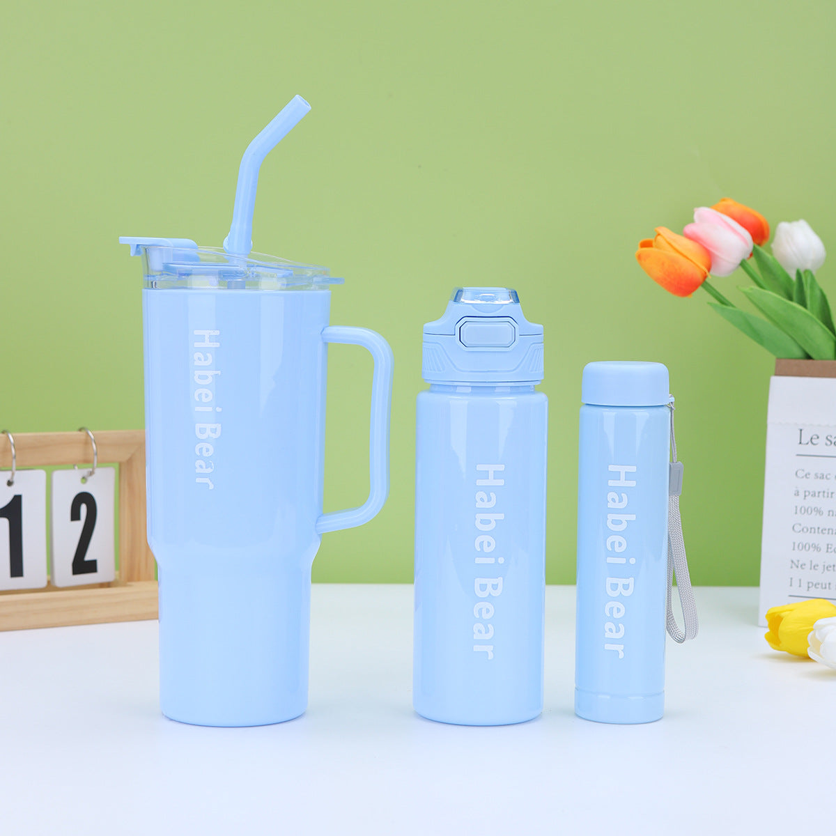 3Pcs Bottle Set With Straw