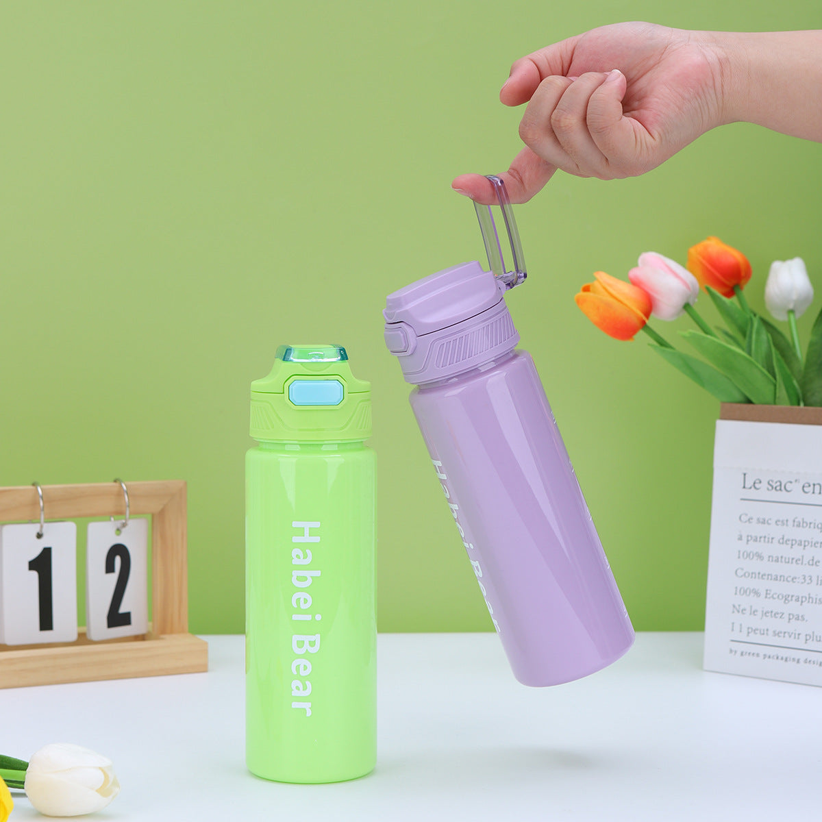 3Pcs Bottle Set With Straw